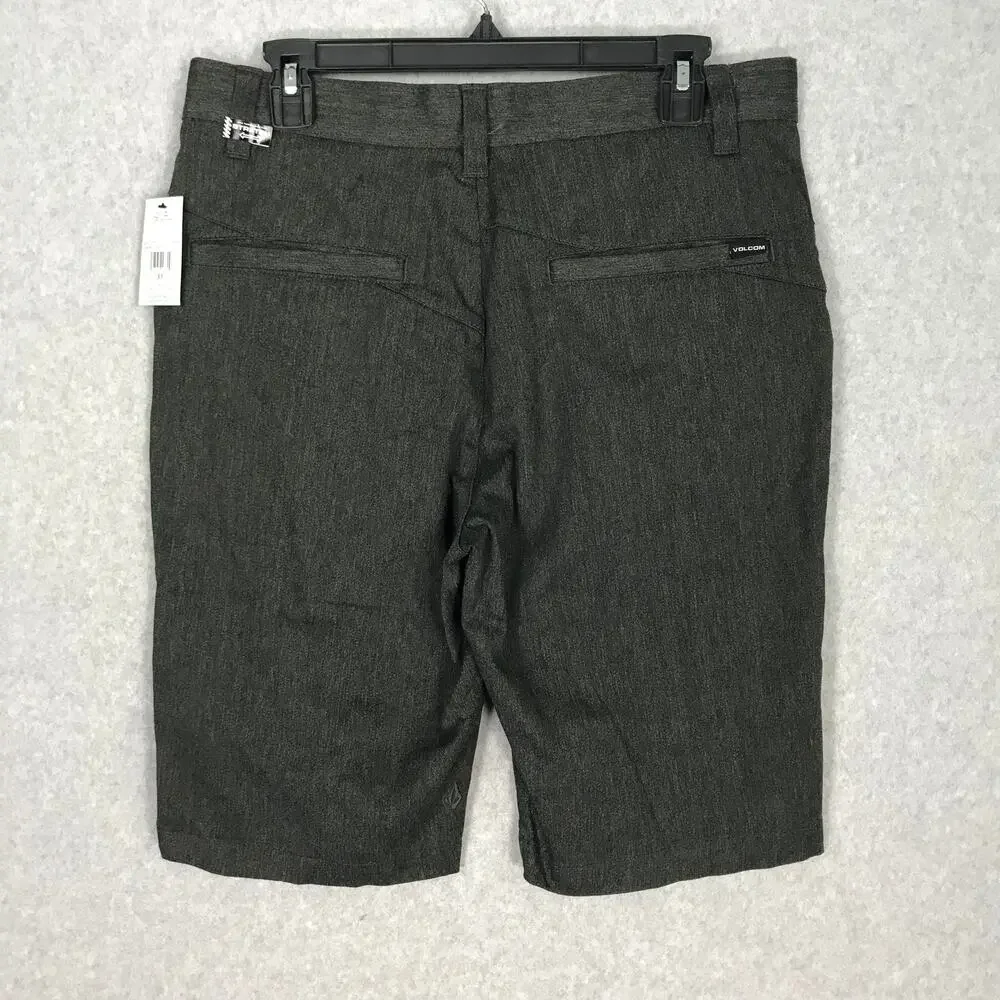 Volcom Shorts Mens Size‎ 31 Charcol Gray Heather Chino Vmonty Pockets Stretch